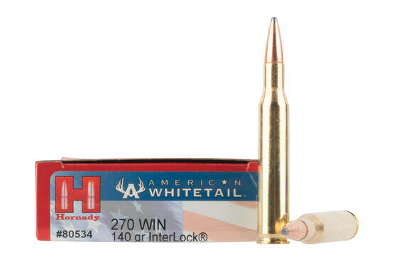 Hornady American Whitetail 270 ammunition in a box of 20 rounds